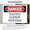 Signmission Electric Current Keep Away Danger Sign, Vinyl Decal, 10in W x 7in L, 2PK OS-2PACK-DS-D-710-L-1945 - alternate 6